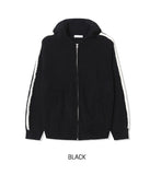 Hui hairy track hood knit zip-up