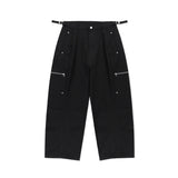 BIKER WASHED WIDE PANTS