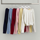Colorful Pendant Point V-Neck Long Sleeve Knit