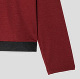 Notch diagonal button layered long sleeve