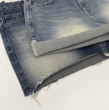 Vintage Washing Cutting Daily Denim Shorts