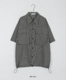 [unisex] Silky String Big Pocket Check Over Shirt