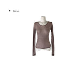 Todu Round See-through Long Sleeve T-Shirt