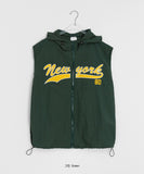 [unisex] Rollg Summer Embroidered Wind Hooded Vest