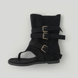 Buckle Two-Way Middle Suede Flip-Flops Boots