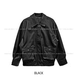 Hazel loose-fit pocket leather jumper