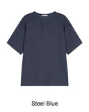 Felder Double Henley Neck Short Sleeve Tee