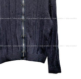 Hailey Damage Eyelet Two-Way Knit Zip-Up