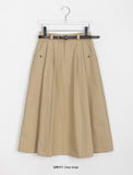 Suab Belt Pintuck Long Skirt