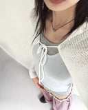 Poha Boucle Knit Hood Bolero Cardigan