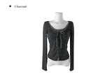 Dosi Ribbon Lace Slim Cardigan T-Shirt