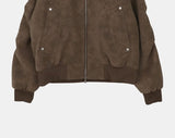 Doa suede lining fur half-neck zip-up jacket