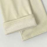 [MADE] Fleece thick semi-long boot cut banding pants
