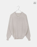 Shus Basic V-Neck Loose Fit Long Sleeve Knit