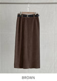 Casey H Ribbed Knit Long Skirt (Belt set)