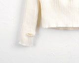 Palms Button Warmer Ribbed Off Shoulder Knit