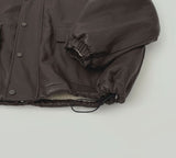 Classic loose fit string full lining high neck leather mustang