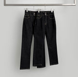 Non-fade 2Button 4Season Span Slim Fit Straight Denim Pants