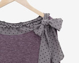 Beltic Dot Ribbon Off-Shoulder T-Shirt