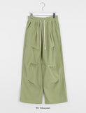 Timoa banding fleece brushed rivet wide pants