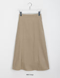 Porib Banding Flare Suede Long Skirt