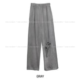 (UNISEX) Piggy cutting wide sweat pants