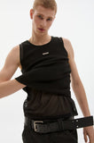 mesh layered sleeveless