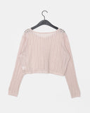 Iview eyelet punching crop cardigan