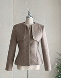 Redia Wool Herringbone Short Jacket (Belt set)