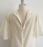 Elvi See-through Layered Half-Neck Blouse