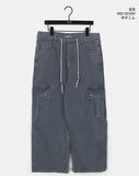 [Brushed Lining] Duco Vintage Cargo Wide Denim Pants