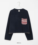 [BAONHAUS] Sellers embroidery pocket brushed sweatshirt