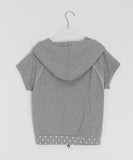 Shawly Dot Short Sleeve Hood Zip-Up