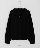Russo two-way collar cable knit zip-up