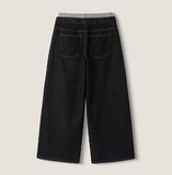 Onu Sagging Banding Layered Denim Pants
