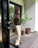 Emin Color Matching Banding Strap Pocket Bootcut Training Long Pants
