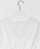 Cube Ribbon Cut Shirring Short Sleeve Blouse