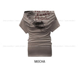 Lunatic Funky Print Off-Shoulder Short Sleeve