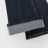 Back Point Pocket Washing Span Straight Bootcut Denim Pants