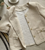 Robs Round Tweed Short Sleeve Jacket