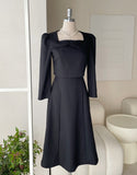 Meisha tweed ribbon flare one piece