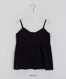 Peulnyu Shirring Flared Sleeveless Blouse