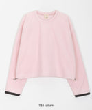 [BAONHAUS] Gengo color matching fleece crop sweatshirt