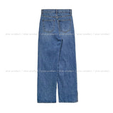 slit straight denim pants