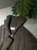 Rope high neck cable zip-up knit