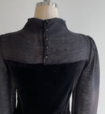 Tulea See-Through Velvet Puff Blouse