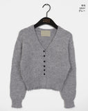 Moda year-end look cloud mel bokashi bean button wool knit cardigan