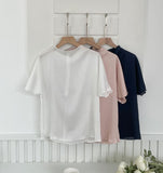 Raz Half-Neck Satin Pleats Blouse (Belt set)