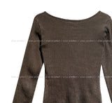 Wavy ribbed pigment long sleeves