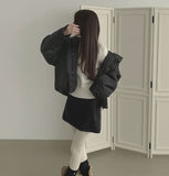 Soft Fur Fluffy Back Banding Mini Skirt